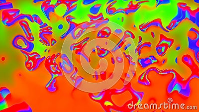 Psychedelic colored, bright abstract 3D computer rendering backdrop, colorful palette mesh background Stock Photo