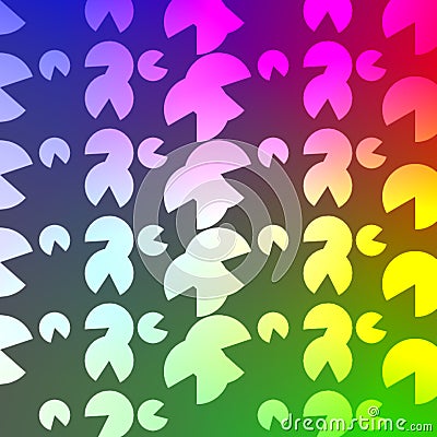 Psychedelic Colored Floral Type Seamless pattern Cartoon Illustration