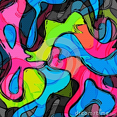 Psychedelic colored graffiti pattern vector illustration Vector Illustration