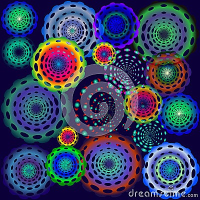 Psychedelic disco circles Stock Photo