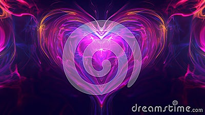 Psychedelic Distorted Valentine Heart Background for Web Design and Social Media Generative AI Cartoon Illustration