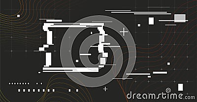 Psychedelic glitch background. Random digital error signal. Wave Glitches with the image Vector Illustration