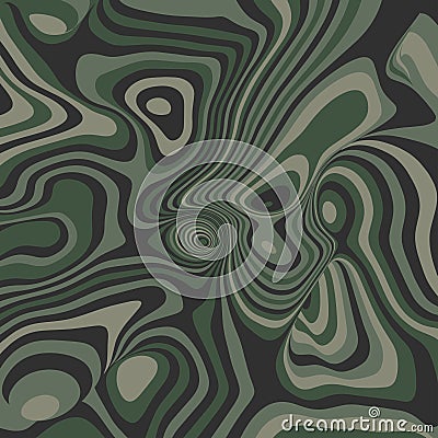 Psychedelic optical illusion pattern. Abstract dynamical rippled texture. Hypnotic surreal abstract background. Vector Vector Illustration