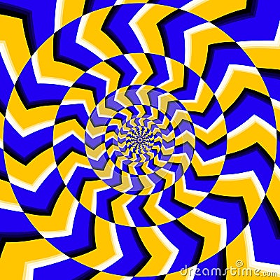 Psychedelic optical spin illusion vector background Vector Illustration