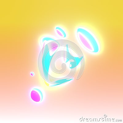 Psychedelic 1970s rock inspired floating blobs Stock Photo