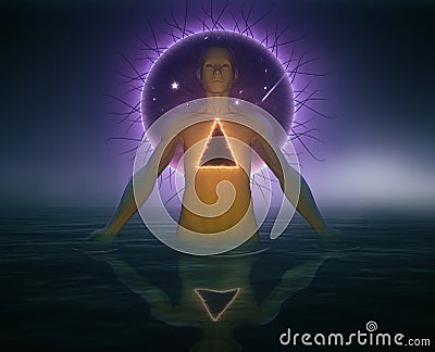 Psychedelic Shamanic or Spiritual Journey Concept Stock Photo