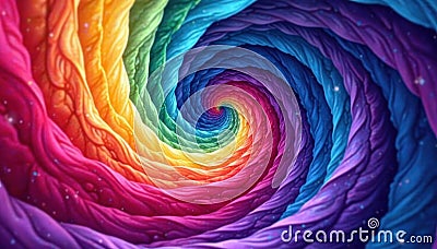 Psychedelic swirl, rainbow gradient stripes, undulating lines, background, colorful stripes, flow Stock Photo