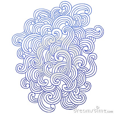 Psychedelic Swirling Waves Notebook Doodles Vector Vector Illustration