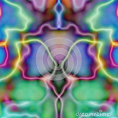 Psychedelic Symmetric Tile Wal Stock Photo