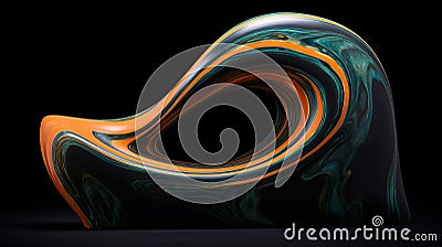 Psychedelic Watercolor Sculpture With Marble-like Effect Stock Photo