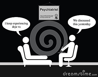 Psychiatrist Deja Vu Vector Illustration