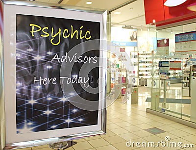 Psychic Advisors Sign Stock Photo