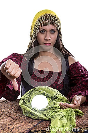 Psychic or Fortune Teller on White Background Stock Photo