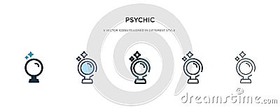 Psychic icon in different style vector illustration. two colored and black psychic vector icons designed in filled, outline, line Vector Illustration