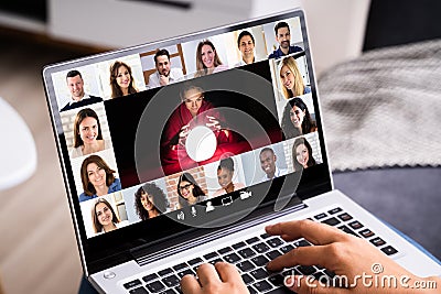 Psychic Reading Video Conference Stock Photo