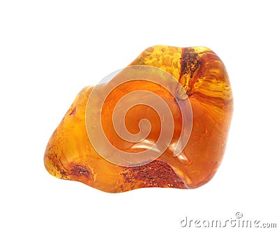 Baltic amber closeup on white background Stock Photo