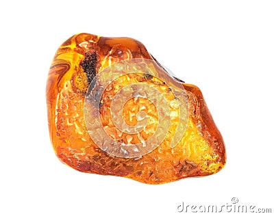 Baltic amber closeup on white background Stock Photo