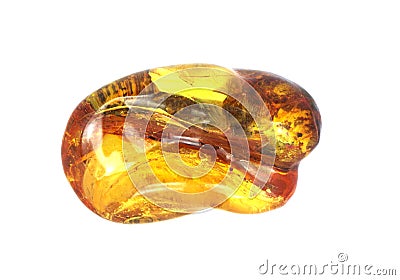 Baltic amber closeup on white background Stock Photo