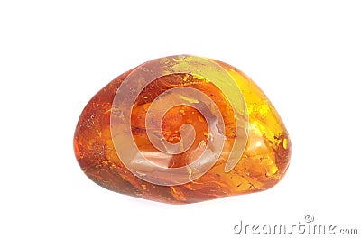 Baltic amber closeup on white background Stock Photo