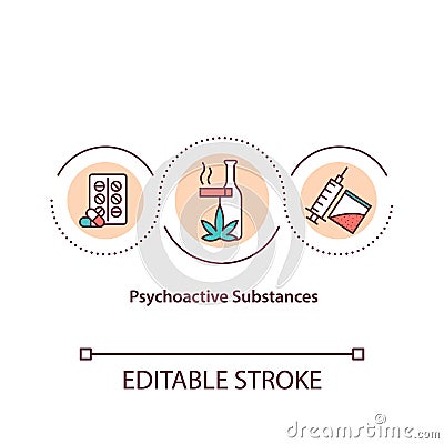 Psychoactive substances concept icon Vector Illustration