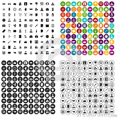 100 psychoanalyse icons set vector variant Vector Illustration