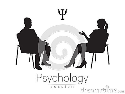 The psychologist and the client. Psychotherapy session. Vector Illustration