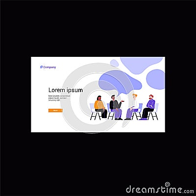 Group psychotherapy session Vector Illustration