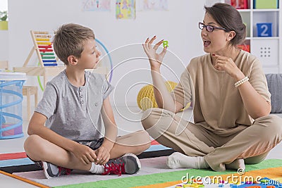 Psychologist and young patient Stock Photo