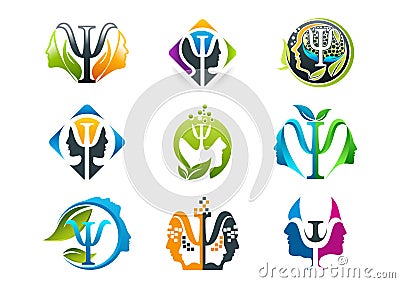 Psychology concept logo design Vector Illustration