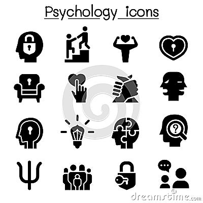 Psychology icon set Cartoon Illustration