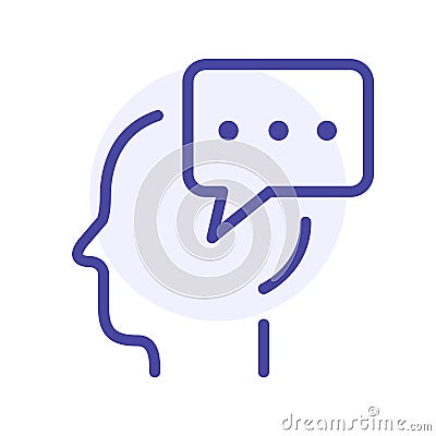 Psychology line icon, human mind process vector sign Vector Illustration