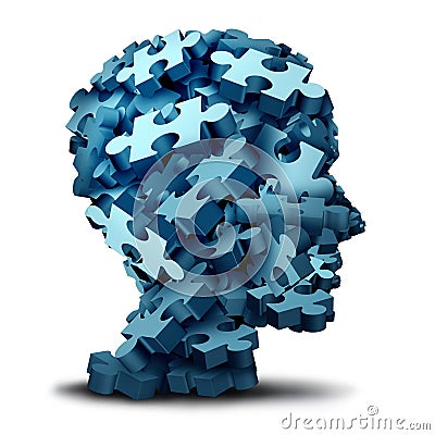 Psychology Puzzle Cartoon Illustration