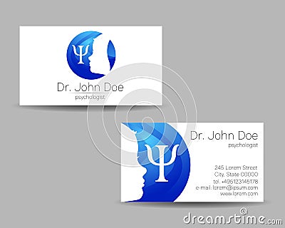 Psychology Vector Visit Card Kid Head Modern logo Creative style. Human Child Profile Silhouette Design concept. Brand Vector Illustration