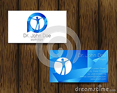 Psychology vector visit card. Modern logo. Creative style. Design concept. Vector Illustration