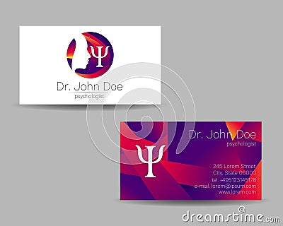 Psychology vector visit card. Modern logo. Creative style. Design concept. Vector Illustration