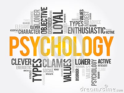 Psychology word cloud collage , social health concept Stock Photo