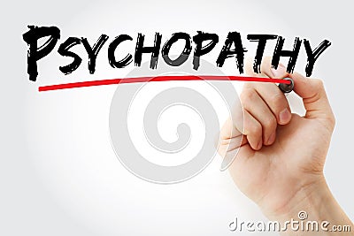 Psychopathy text with marker Stock Photo