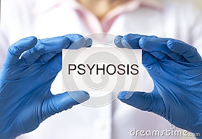 Psychosis word, inscription. Mental disorder and problem Stock Photo