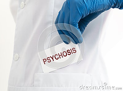 Psychosis word, inscription. Mental disorder and problem Stock Photo