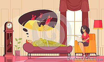 Psychotherapy Session Flat Composition Vector Illustration