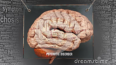 Psychotic disorder in human brain Stock Photo