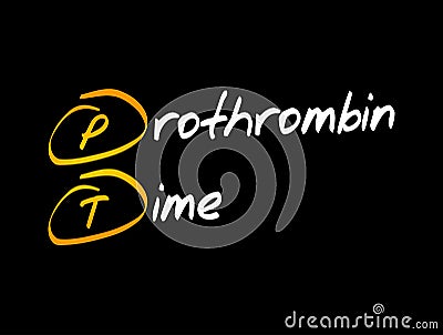 PT - Prothrombin Time acronym, medical concept Stock Photo