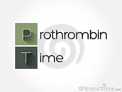 PT - Prothrombin Time acronym, medical concept background Stock Photo