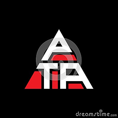 PTA triangle letter logo design with triangle shape. PTA triangle logo design monogram. PTA triangle vector logo template with red Vector Illustration