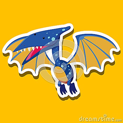 A Pteranodon sticker character Vector Illustration