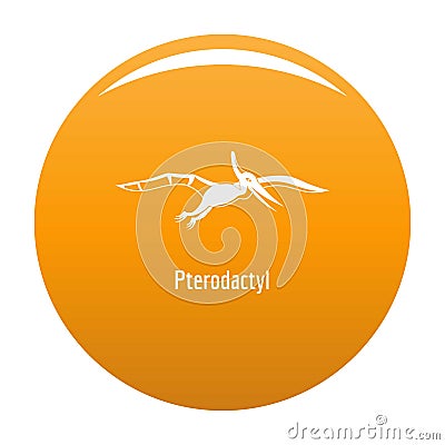 Pterodactyl icon vector orange Vector Illustration