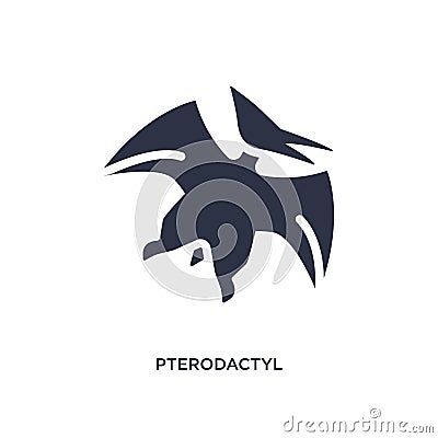 pterodactyl icon on white background. Simple element illustration from stone age concept Vector Illustration