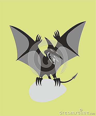 Pterodactyl with egg as emblem Vector Illustration