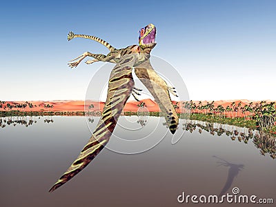 Pterosaur Peteinosaurus Cartoon Illustration