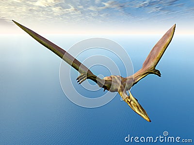 Pterosaur Quetzalcoatlus Cartoon Illustration